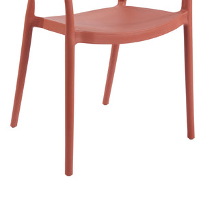 Πολυθρόνα Ankara  στοιβαζόμενη pp-pe rattan σε terracotta απόχρωση 54x55.5x77εκ - Pakobazaar