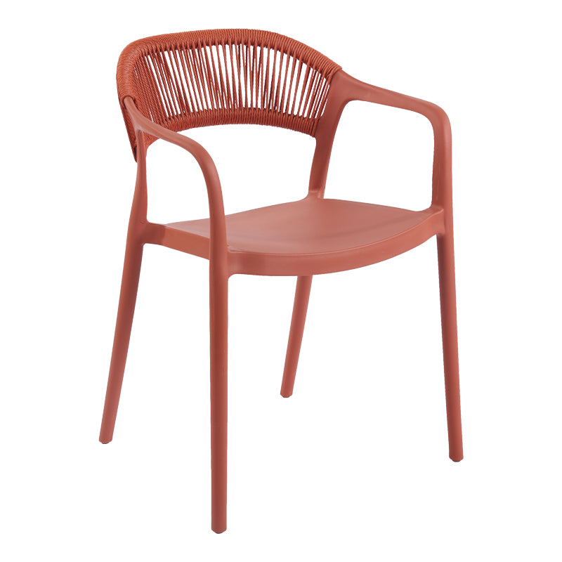 Πολυθρόνα Ankara  στοιβαζόμενη pp-pe rattan σε terracotta απόχρωση 54x55.5x77εκ - Pakobazaar