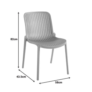 Καρέκλα Teragi στοιβαζόμενη  pp με UV protection λευκή 58x43.5x82εκ - Pakobazaar