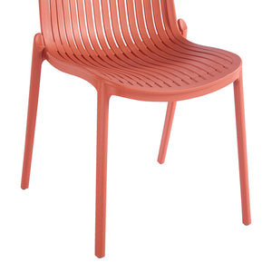 Καρέκλα Teragi στοιβαζόμενη  pp με UV protection terracotta 58x43.5x82εκ - Pakobazaar