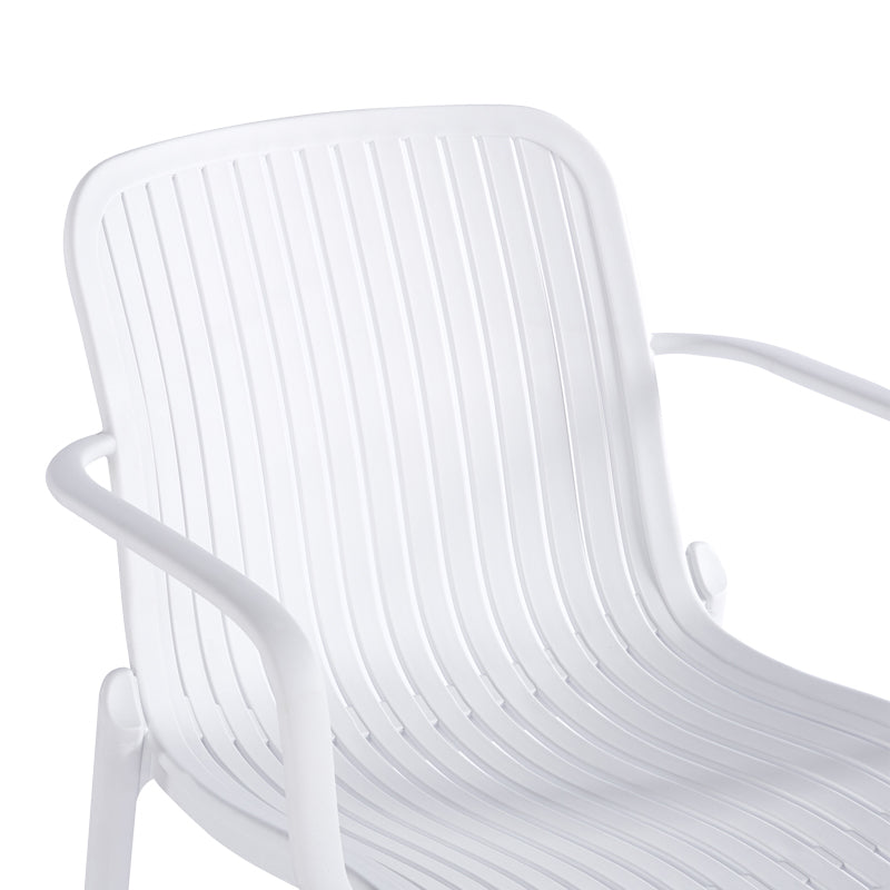 Πολυθρόνα Teragi στοιβαζόμενη  pp με UV protection λευκή 59x57x82εκ - Pakobazaar