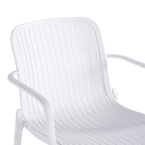 Πολυθρόνα Teragi στοιβαζόμενη  pp με UV protection λευκή 59x57x82εκ - Pakobazaar