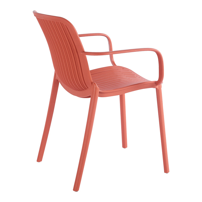 Πολυθρόνα Teragi στοιβαζόμενη  pp με UV protection terracotta 59x57x82εκ - Pakobazaar