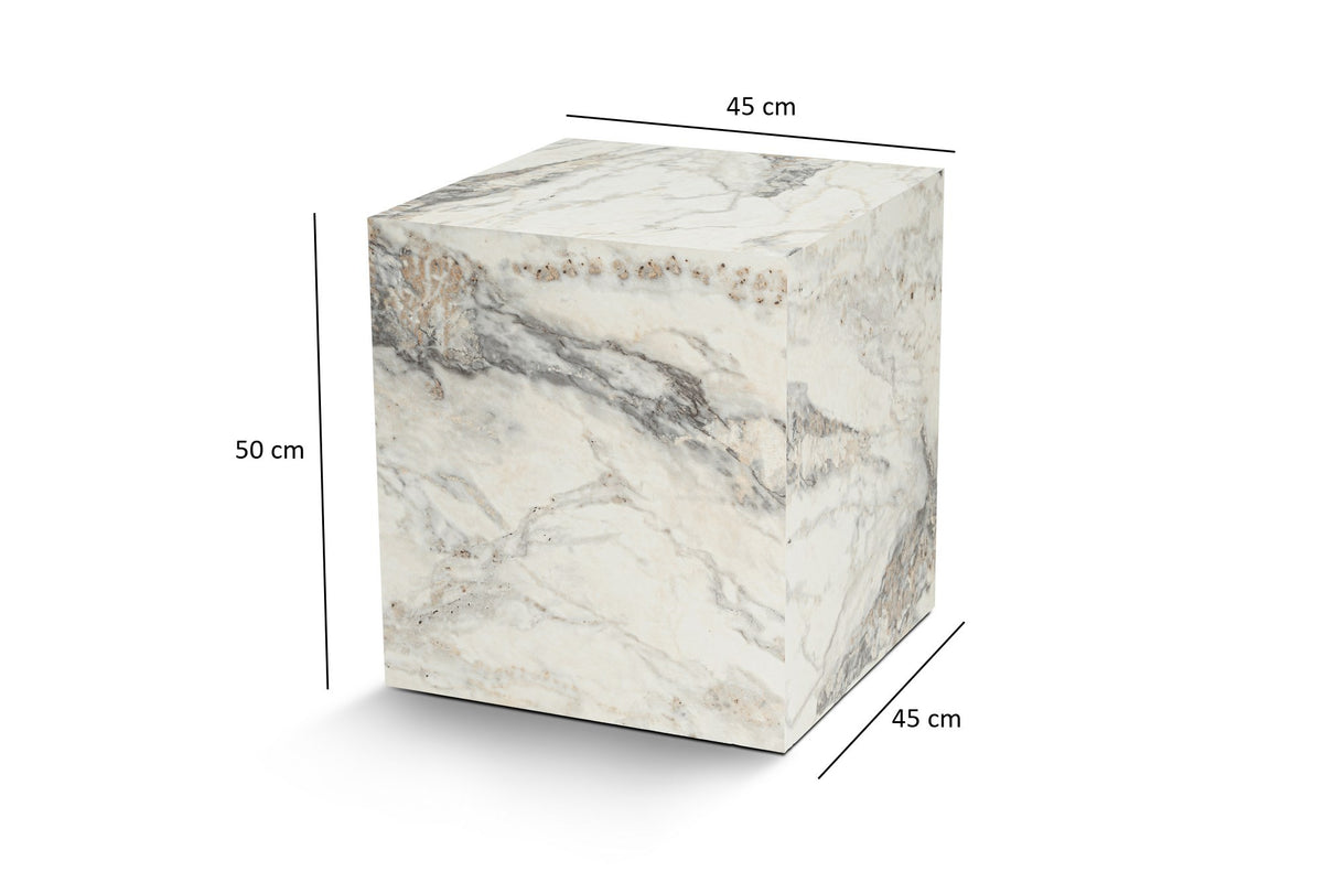 Βοηθητικό Τραπεζάκι Vithisma Μάρμαρο Freesia 45x45x50 εκ. MDF