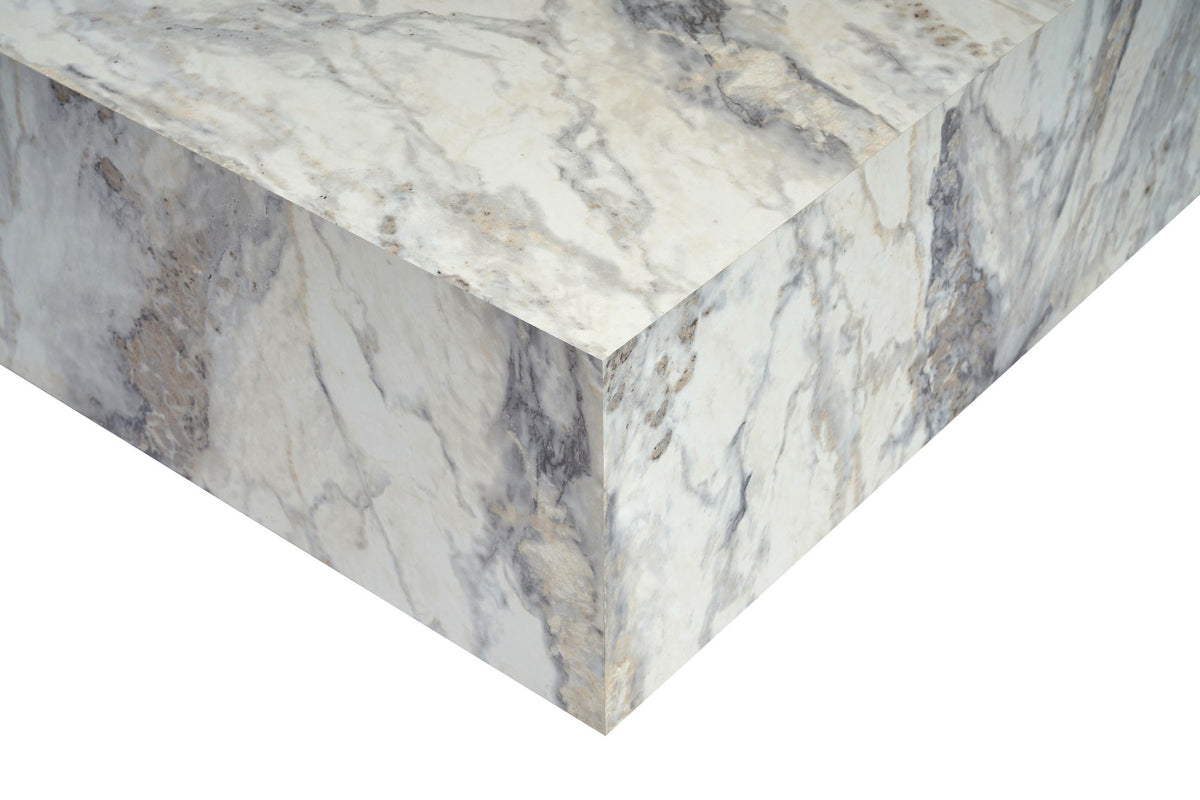 Τραπεζάκι Σαλονιού Klima Μάρμαρο Freesia 90x90x35 εκ. MDF