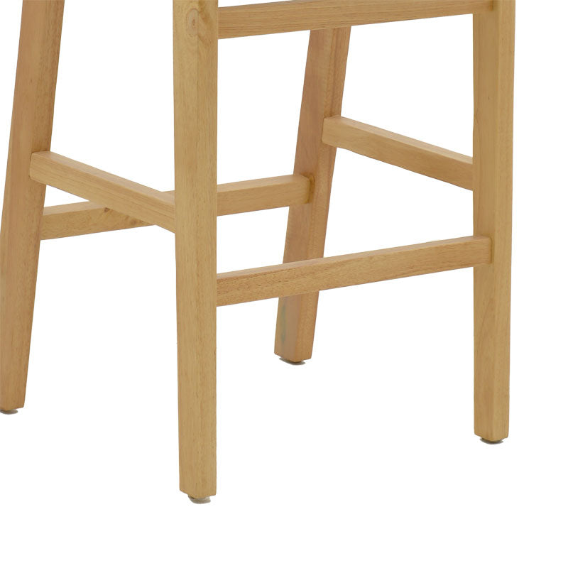 Σκαμπό μπαρ Julien  rubberwood φυσικό-έδρα φυσικό σχοινί 45x46x95εκ - Pakobazaar