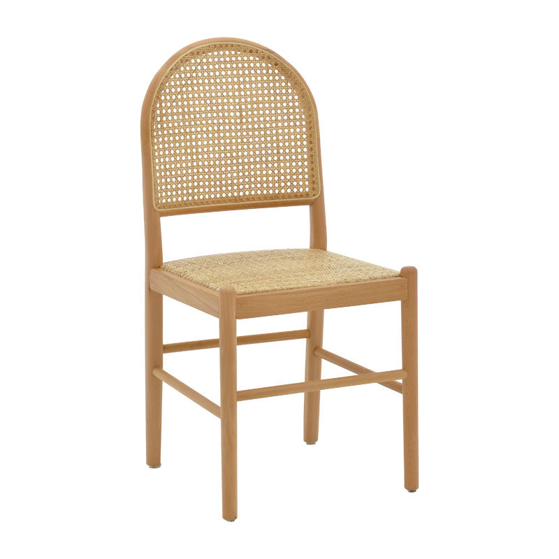 Καρέκλα Alessia  ξύλο οξιάς-rattan φυσικό 43x44x89εκ - Pakobazaar