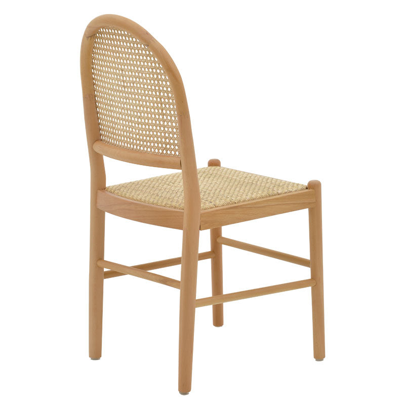 Καρέκλα Alessia  ξύλο οξιάς-rattan φυσικό 43x44x89εκ - Pakobazaar