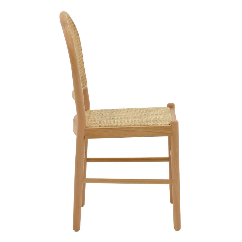 Καρέκλα Alessia  ξύλο οξιάς-rattan φυσικό 43x44x89εκ - Pakobazaar