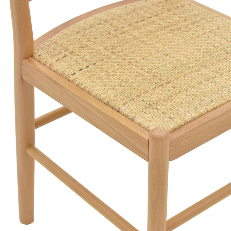 Καρέκλα Alessia  ξύλο οξιάς-rattan φυσικό 43x44x89εκ - Pakobazaar