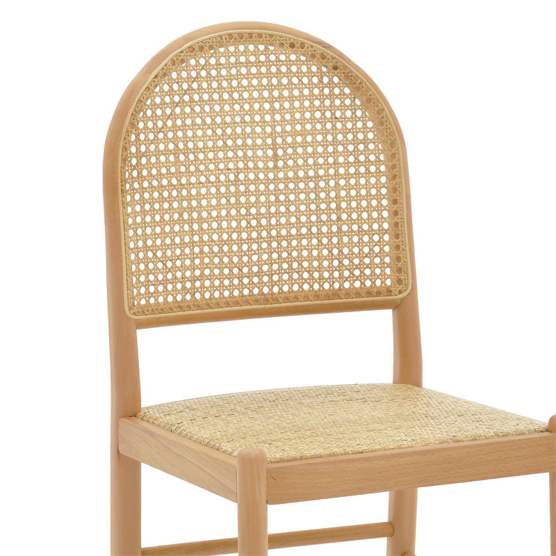 Καρέκλα Alessia  ξύλο οξιάς-rattan φυσικό 43x44x89εκ - Pakobazaar