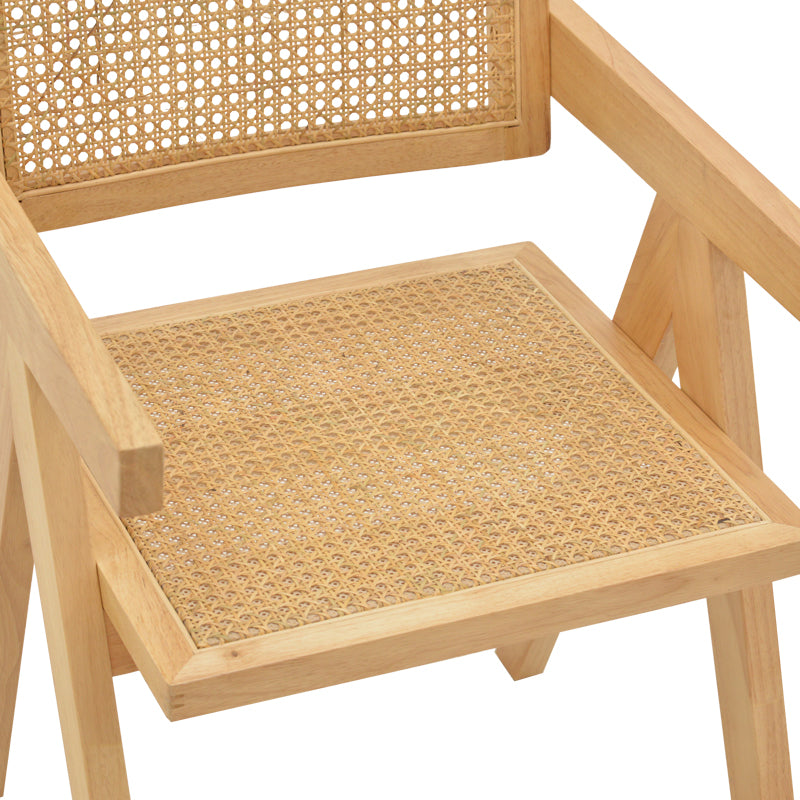 Πολυθρόνα Winslow  φυσικό rubberwood 52x59x79εκ - Pakobazaar