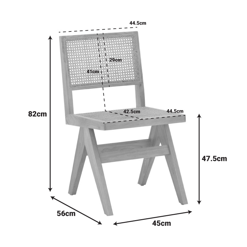 Καρέκλα Winslow  φυσικό rubberwood 45x56x82εκ - Pakobazaar