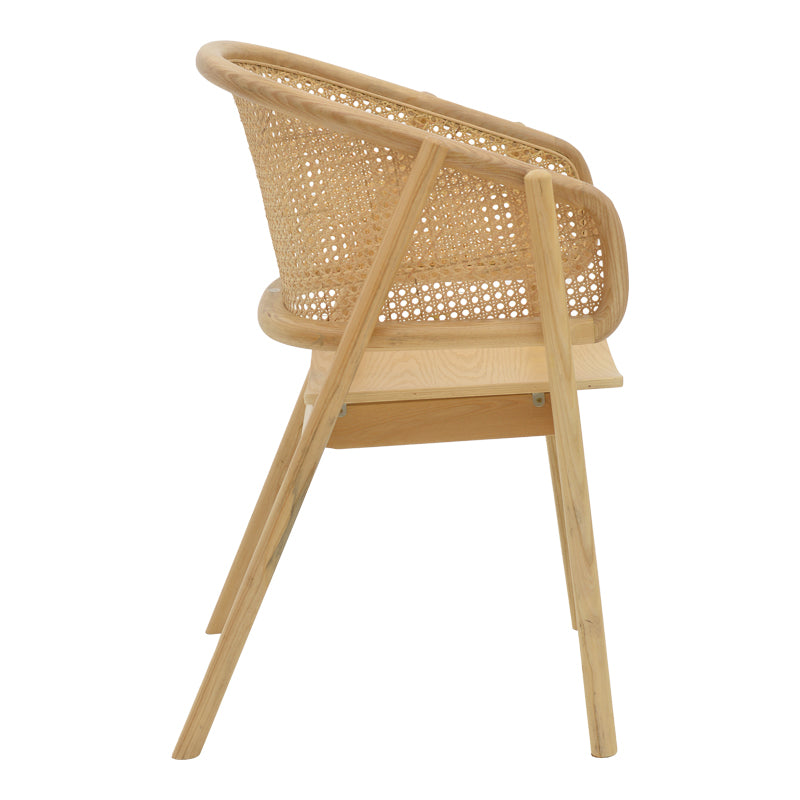 Πολυθρόνα Wenzy  φυσικό Rattan - μασίφ ξύλο toon 58x58x82εκ - Pakobazaar