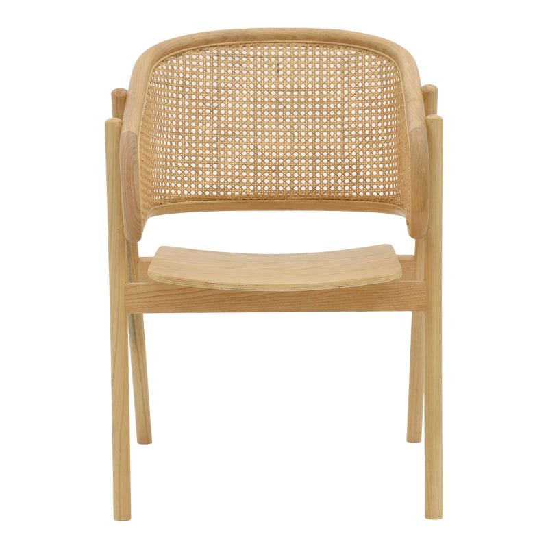 Πολυθρόνα Wenzy  φυσικό Rattan - μασίφ ξύλο toon 58x58x82εκ - Pakobazaar
