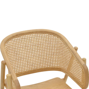 Πολυθρόνα Wenzy  φυσικό Rattan - μασίφ ξύλο toon 58x58x82εκ - Pakobazaar