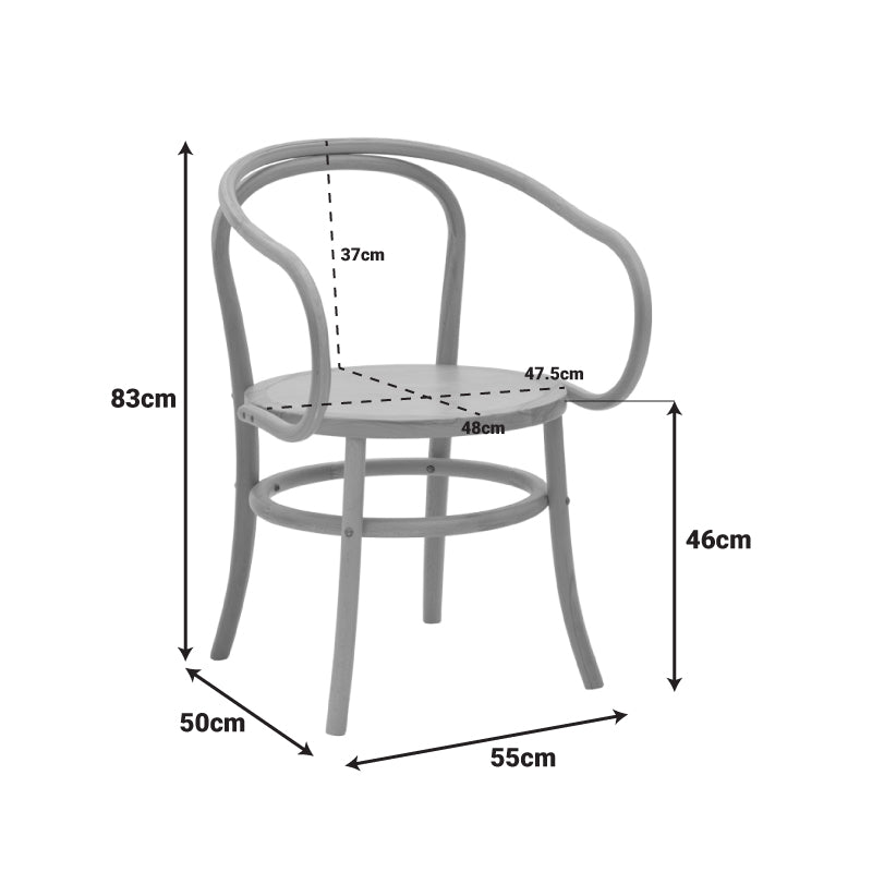 Πολυθρόνα Verfie  φυσικό ξύλο οξιάς 55x50x83εκ - Pakobazaar