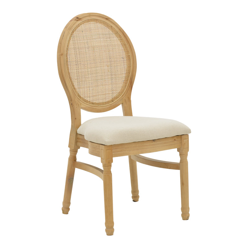 Καρέκλα Canco  φυσικό rubberwood-φυσικό rattan 50x53x98εκ - Pakobazaar