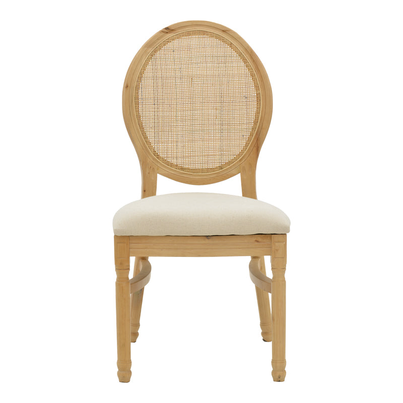 Καρέκλα Canco  φυσικό rubberwood-φυσικό rattan 50x53x98εκ - Pakobazaar