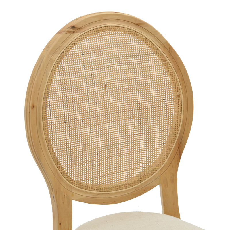 Καρέκλα Canco  φυσικό rubberwood-φυσικό rattan 50x53x98εκ - Pakobazaar