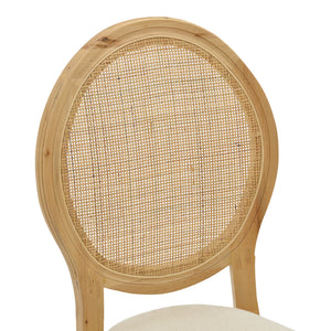 Καρέκλα Canco  φυσικό rubberwood-φυσικό rattan 50x53x98εκ - Pakobazaar