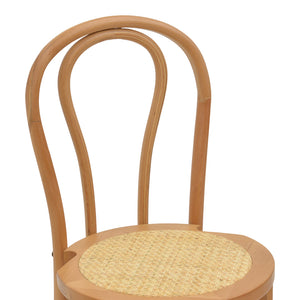 Σκαμπό μπαρ Thonet  φυσικό ξύλο οξιάς-έδρα φυσικό rattan 41x50x105εκ - Pakobazaar