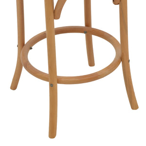 Σκαμπό μπαρ Thonet  φυσικό ξύλο οξιάς-έδρα φυσικό rattan 41x50x105εκ - Pakobazaar