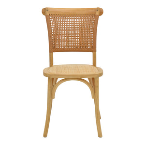Καρέκλα Karley  φυσικό ξύλο οξιάς-έδρα φυσικό rattan 48x52x89εκ - Pakobazaar