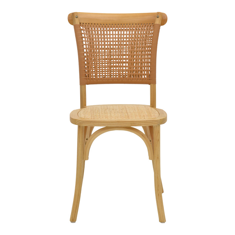 Καρέκλα Karley  φυσικό ξύλο οξιάς-έδρα φυσικό rattan 48x52x89εκ - Pakobazaar