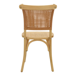 Καρέκλα Karley  φυσικό ξύλο οξιάς-έδρα φυσικό rattan 48x52x89εκ - Pakobazaar