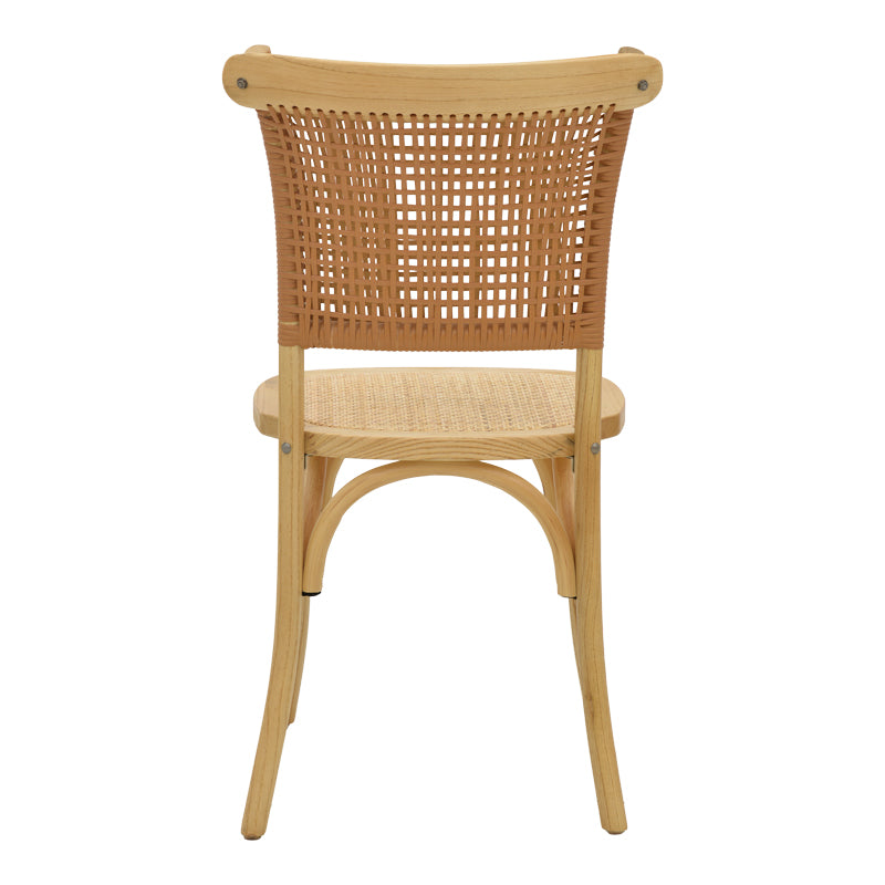 Καρέκλα Karley  φυσικό ξύλο οξιάς-έδρα φυσικό rattan 48x52x89εκ - Pakobazaar