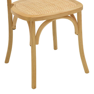 Καρέκλα Karley  φυσικό ξύλο οξιάς-έδρα φυσικό rattan 48x52x89εκ - Pakobazaar