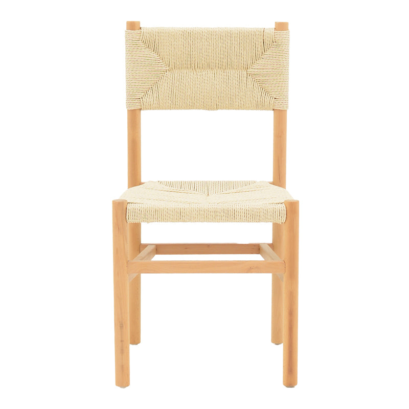 Καρέκλα Oarvine  φυσικό rubberwood-φυσικό σχοινί 46x52x88εκ - Pakobazaar