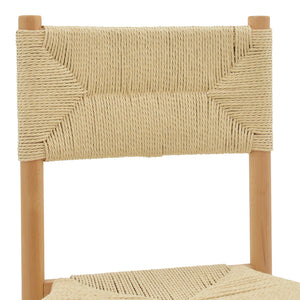 Καρέκλα Oarvine  φυσικό rubberwood-φυσικό σχοινί 46x52x88εκ - Pakobazaar