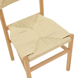 Καρέκλα Oarvine  φυσικό rubberwood-φυσικό σχοινί 46x52x88εκ - Pakobazaar