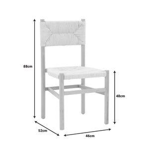 Καρέκλα Oarvine  φυσικό rubberwood-φυσικό σχοινί 46x52x88εκ - Pakobazaar