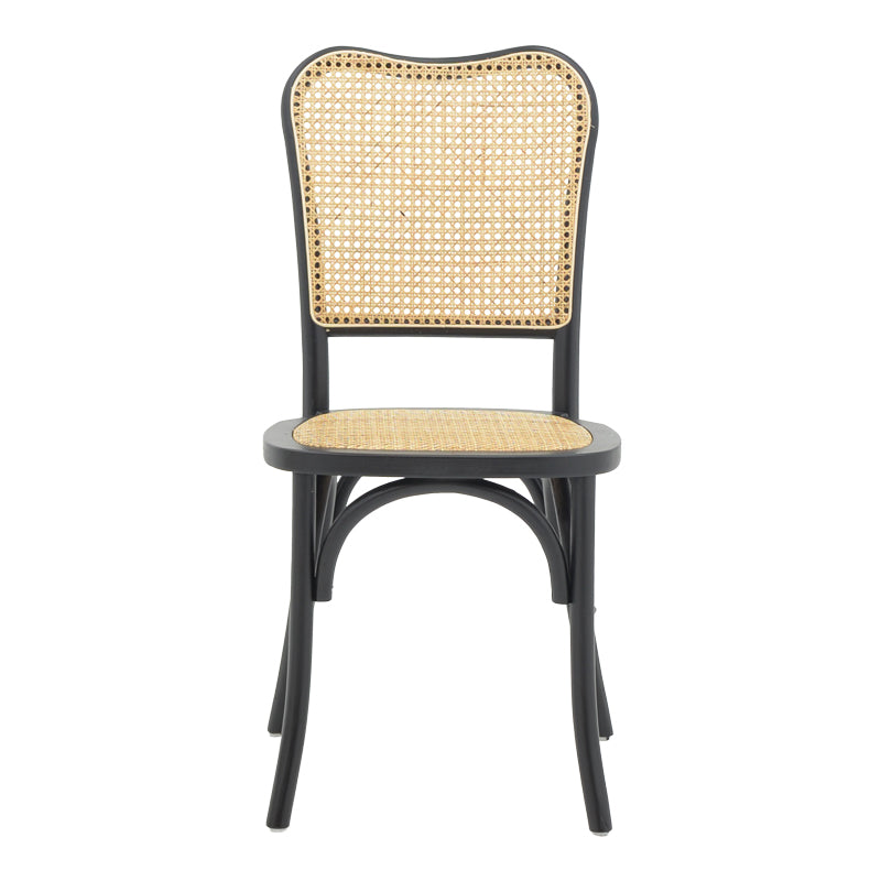 Καρέκλα στοιβαζόμενη Zozele  φυσικό rattan pe-μαύρο toon wood 45x51x88εκ - Pakobazaar