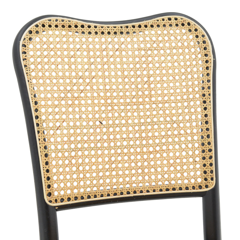 Καρέκλα στοιβαζόμενη Zozele  φυσικό rattan pe-μαύρο toon wood 45x51x88εκ - Pakobazaar