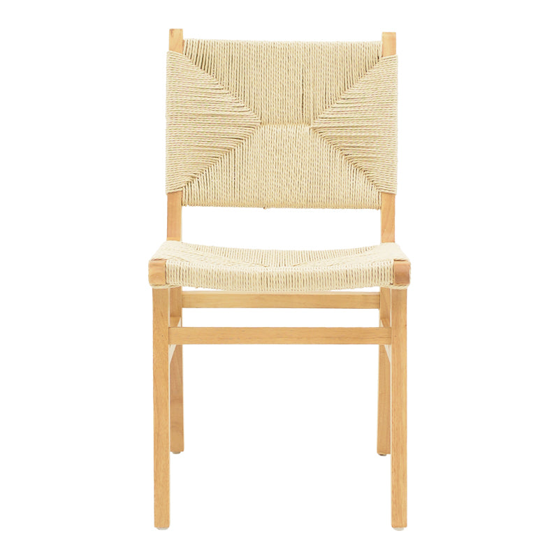 Καρέκλα Arten  σχοινί-rubberwood σε φυσική απόχρωση 60x55x85εκ - Image 4