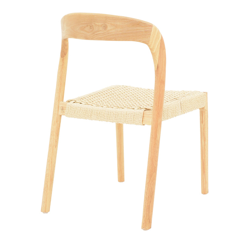 Καρέκλα Tavrine  σχοινί-rubberwood σε φυσική απόχρωση 47x59x78εκ - Image 2