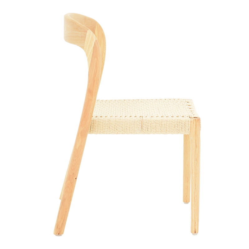 Καρέκλα Tavrine  σχοινί-rubberwood σε φυσική απόχρωση 47x59x78εκ - Image 3