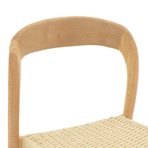 Καρέκλα Tavrine  σχοινί-rubberwood σε φυσική απόχρωση 47x59x78εκ - Image 6