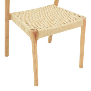 Καρέκλα Tavrine  σχοινί-rubberwood σε φυσική απόχρωση 47x59x78εκ - Image 7