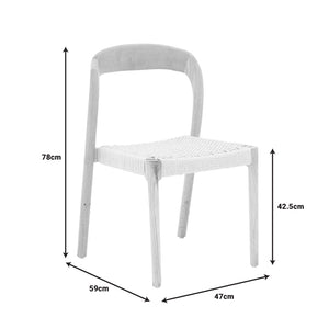 Καρέκλα Tavrine  σχοινί-rubberwood σε φυσική απόχρωση 47x59x78εκ - Image 8