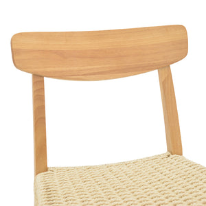 Καρέκλα Eaprine  φυσικό σχοινί-rubberwood 49x53x77εκ - Image 6