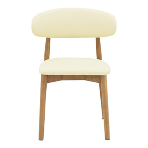 Καρέκλα Ubene  rubberwood και pu σε καρυδί και μπεζ απόχρωση 46x58x79εκ - Pakobazaar