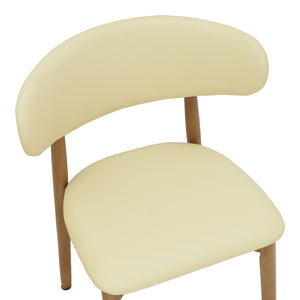 Καρέκλα Ubene  rubberwood και pu σε καρυδί και μπεζ απόχρωση 46x58x79εκ - Pakobazaar