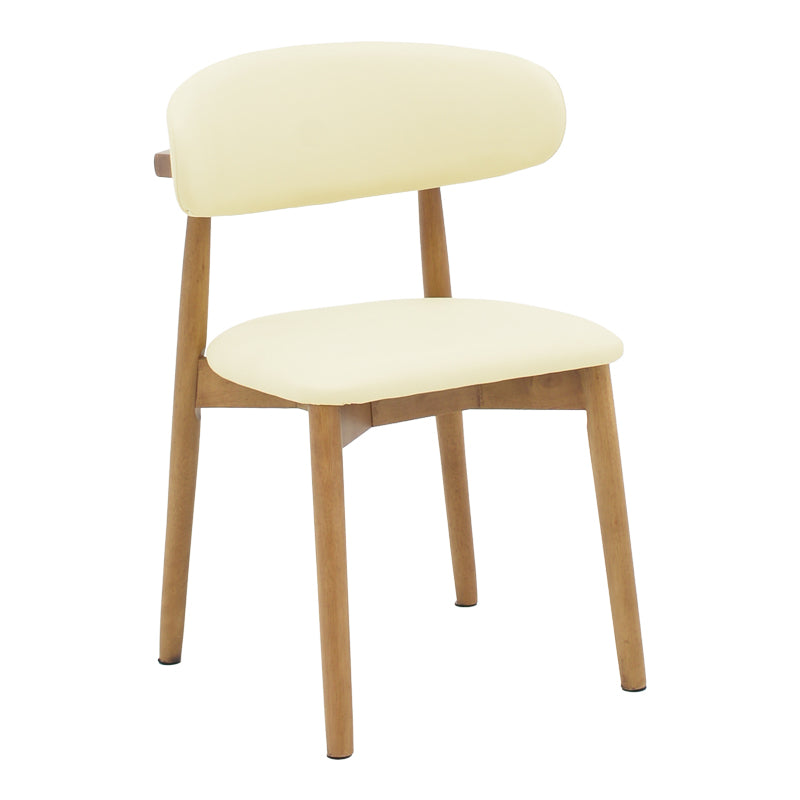 Καρέκλα Ubene  rubberwood και pu σε καρυδί και μπεζ απόχρωση 46x58x79εκ - Pakobazaar