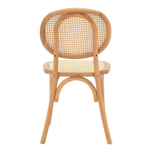 Καρέκλα στοιβαζόμενη Zoel  ξύλο οξιάς και rattan σε φυσική απόχρωση 45x52x82εκ - Pakobazaar