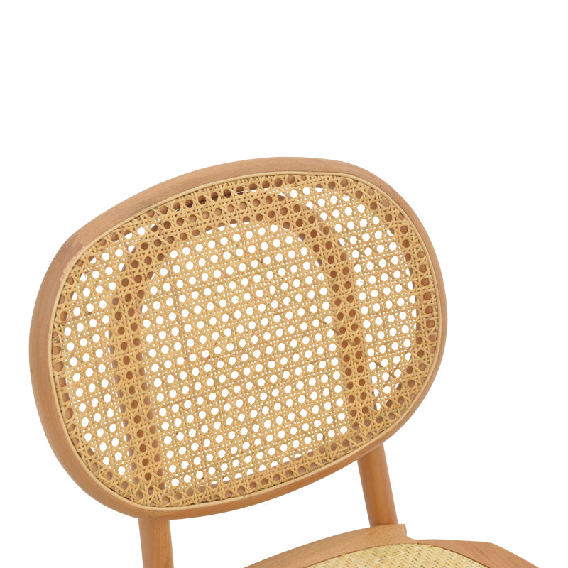 Καρέκλα στοιβαζόμενη Zoel  ξύλο οξιάς και rattan σε φυσική απόχρωση 45x52x82εκ - Pakobazaar